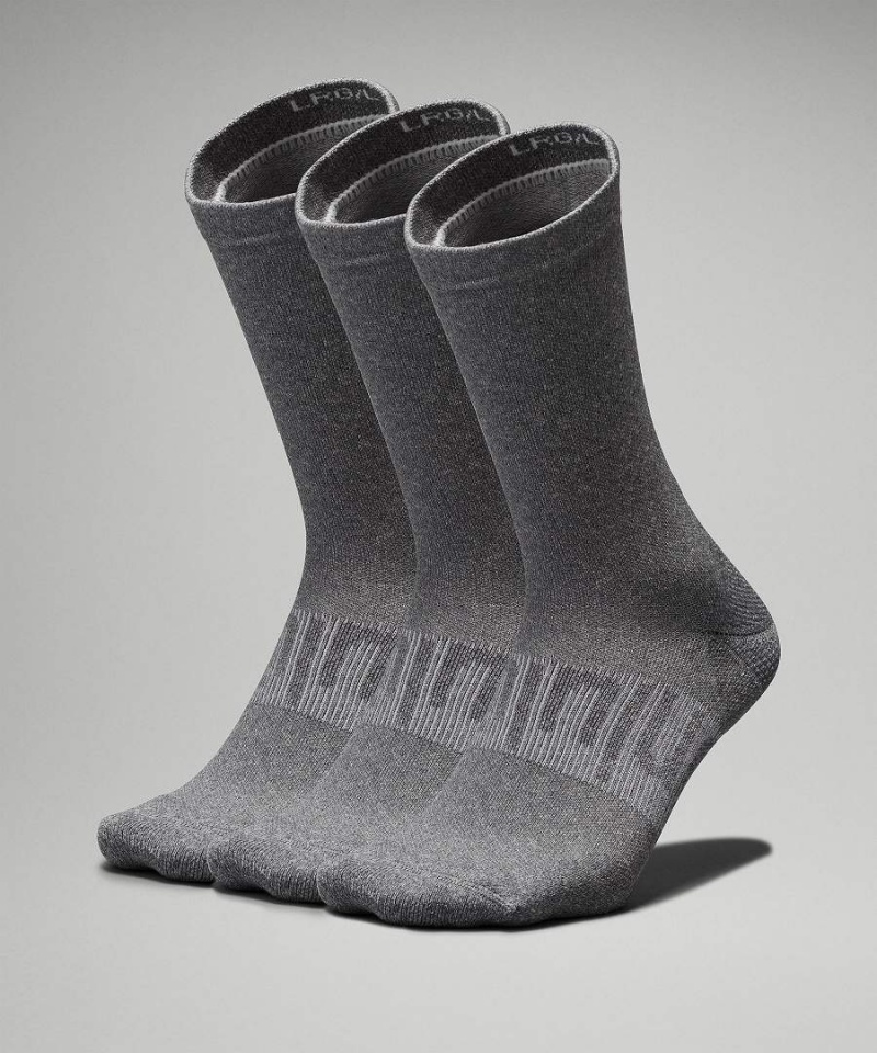 Lululemon Power Stride Crew 3 Pack Strumpor Herr Grå Sverige | VNLFBZ328