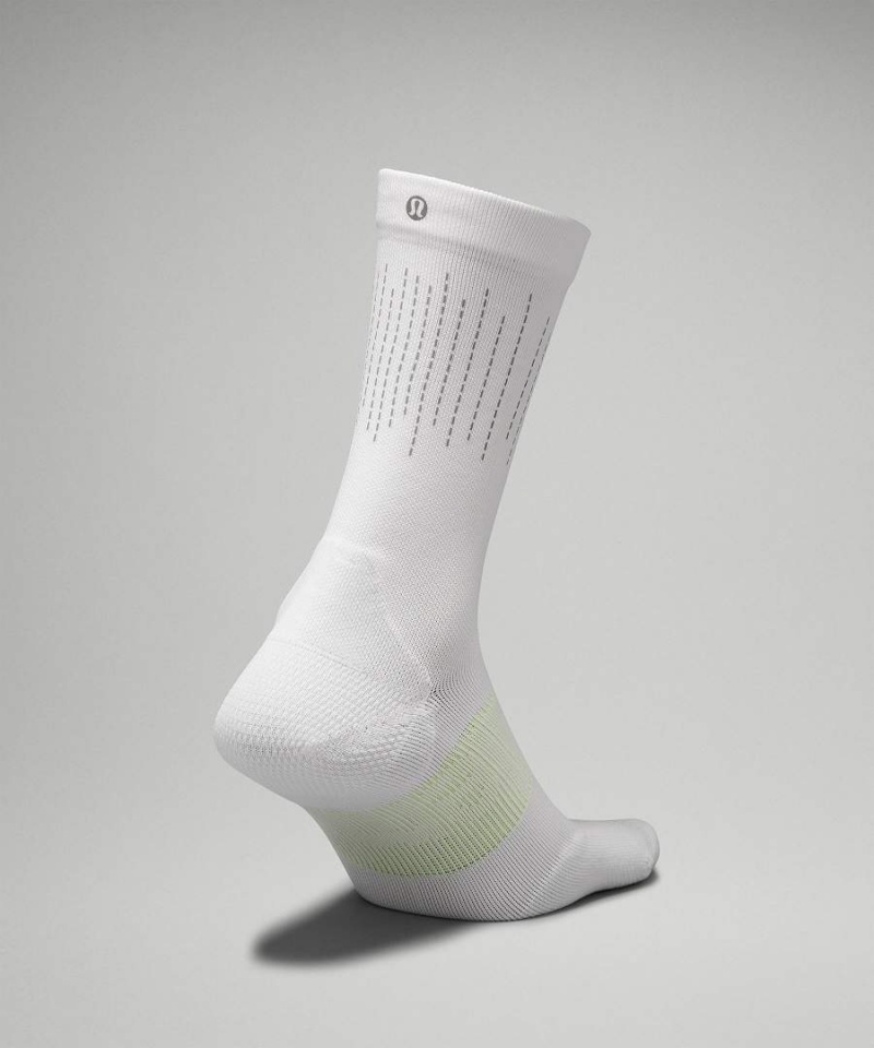 Lululemon Power Stride Crew Reflective Strumpor Herr Vita Sverige | MGNOKX910