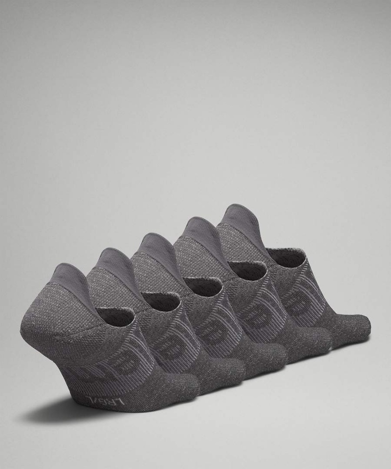 Lululemon Power Stride No-Show with Active Grip 5 Pack Strumpor Herr Grå Sverige | NJVWZO078