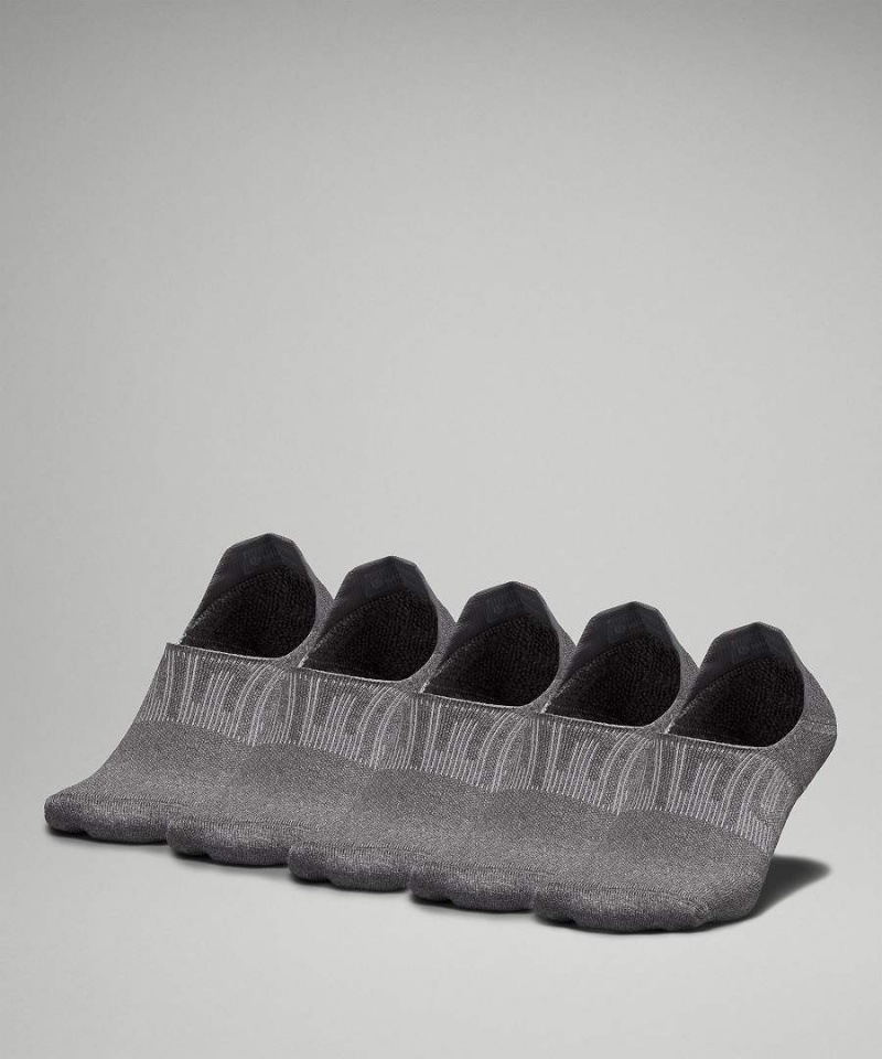 Lululemon Power Stride No-Show with Active Grip 5 Pack Strumpor Herr Grå Sverige | NJVWZO078