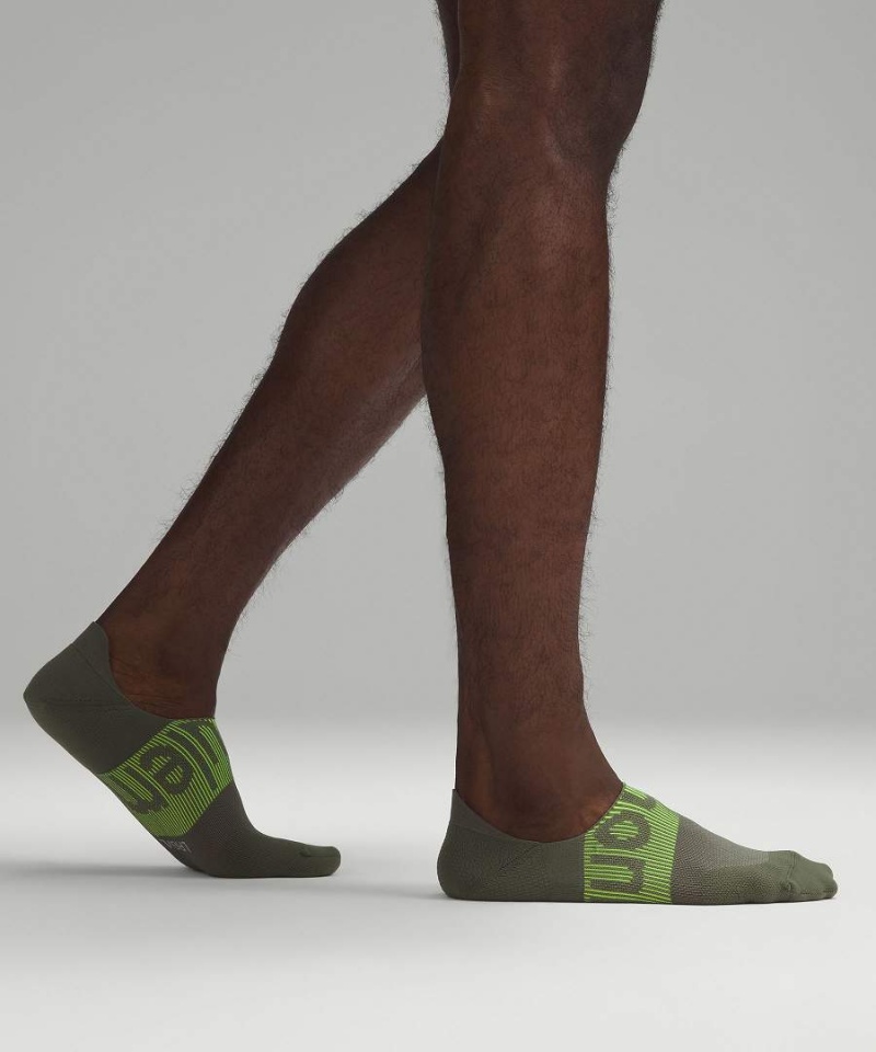 Lululemon Power Stride No-Show with Active Grip 3 Pack Strumpor Herr Vita Olivgröna Marinblå Sverige | OMHYKB582