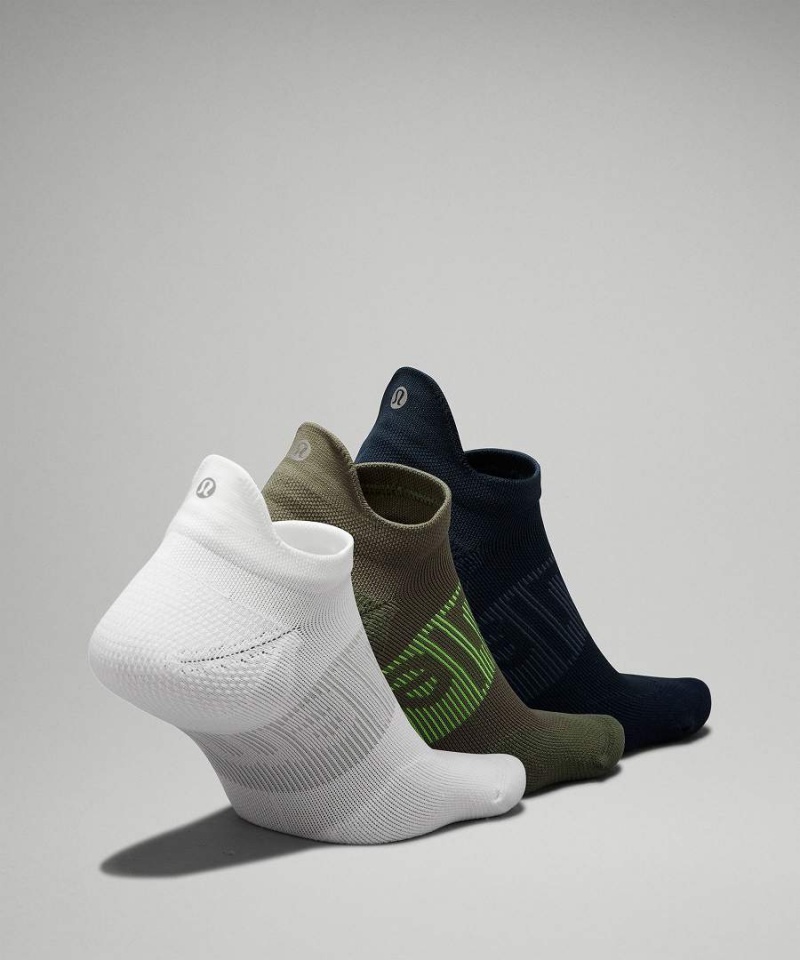 Lululemon Power Stride Tab 3 Pack Strumpor Herr Vita Olivgröna Marinblå Sverige | UOWKYQ956