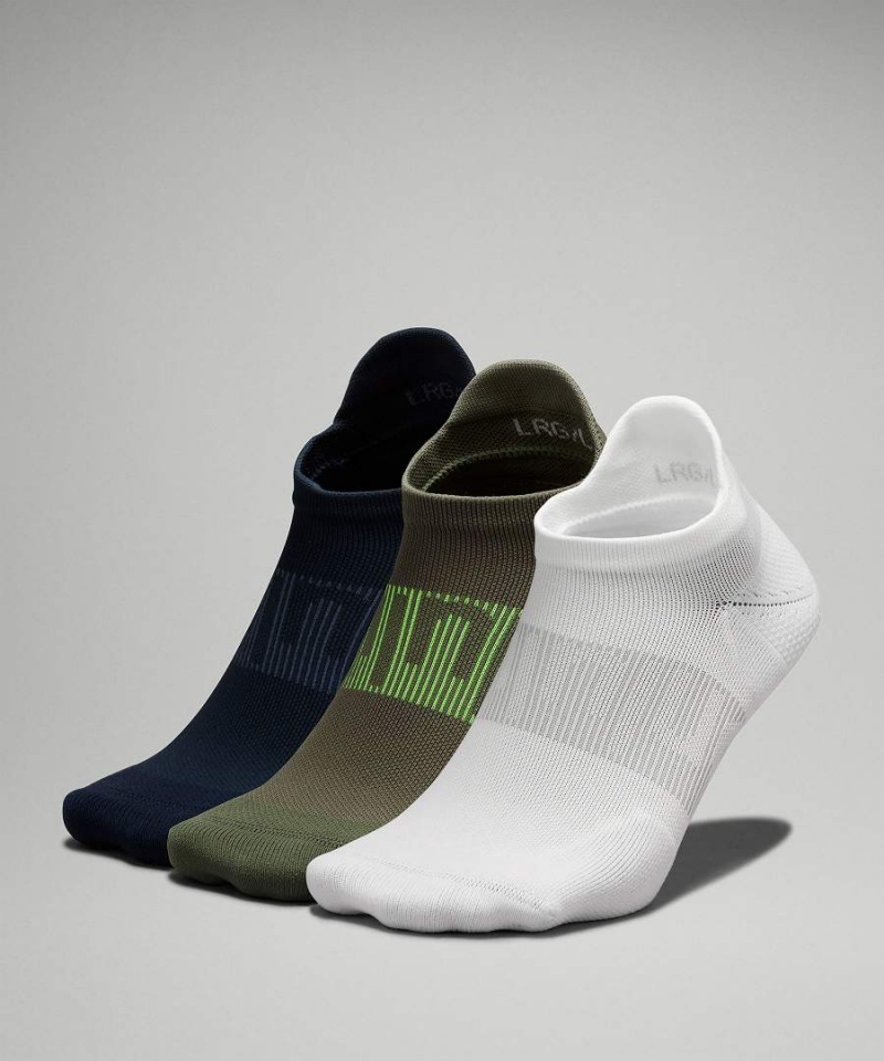 Lululemon Power Stride Tab 3 Pack Strumpor Herr Vita Olivgröna Marinblå Sverige | UOWKYQ956