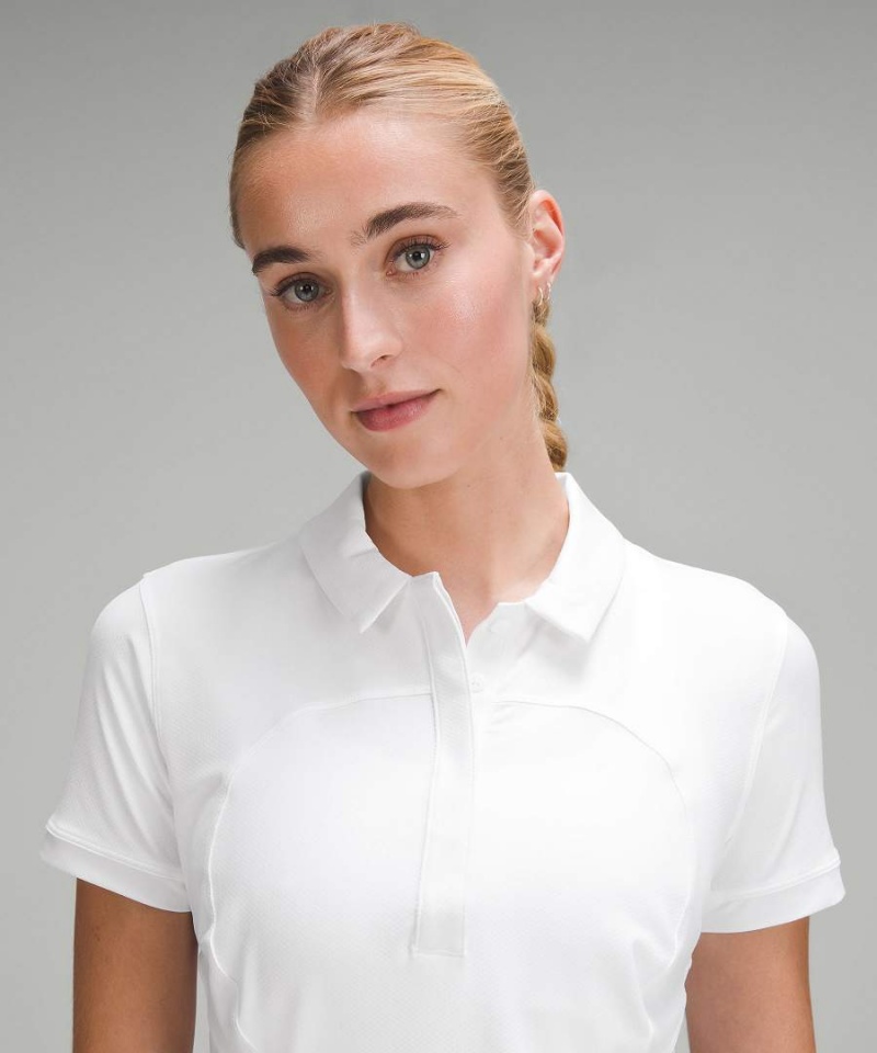 Lululemon Quick-Dry Korta-Sleeve Piketröja Dam Vita Sverige | JLVWAX287