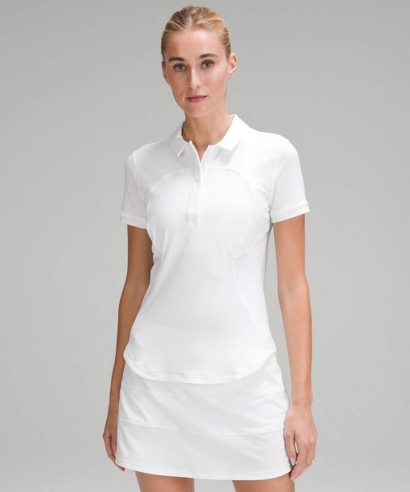 Lululemon Quick-Dry Korta-Sleeve Piketröja Dam Vita Sverige | JLVWAX287