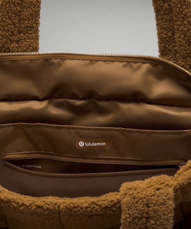 Lululemon Quiltad Grid 26L Fleece Tote Dam Bruna Sverige | FXZQDO580