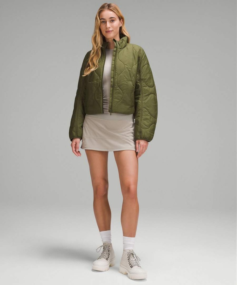 Lululemon Quiltad Light Insulation Cropped Jackor Dam Gröna Sverige | RVWFGX846