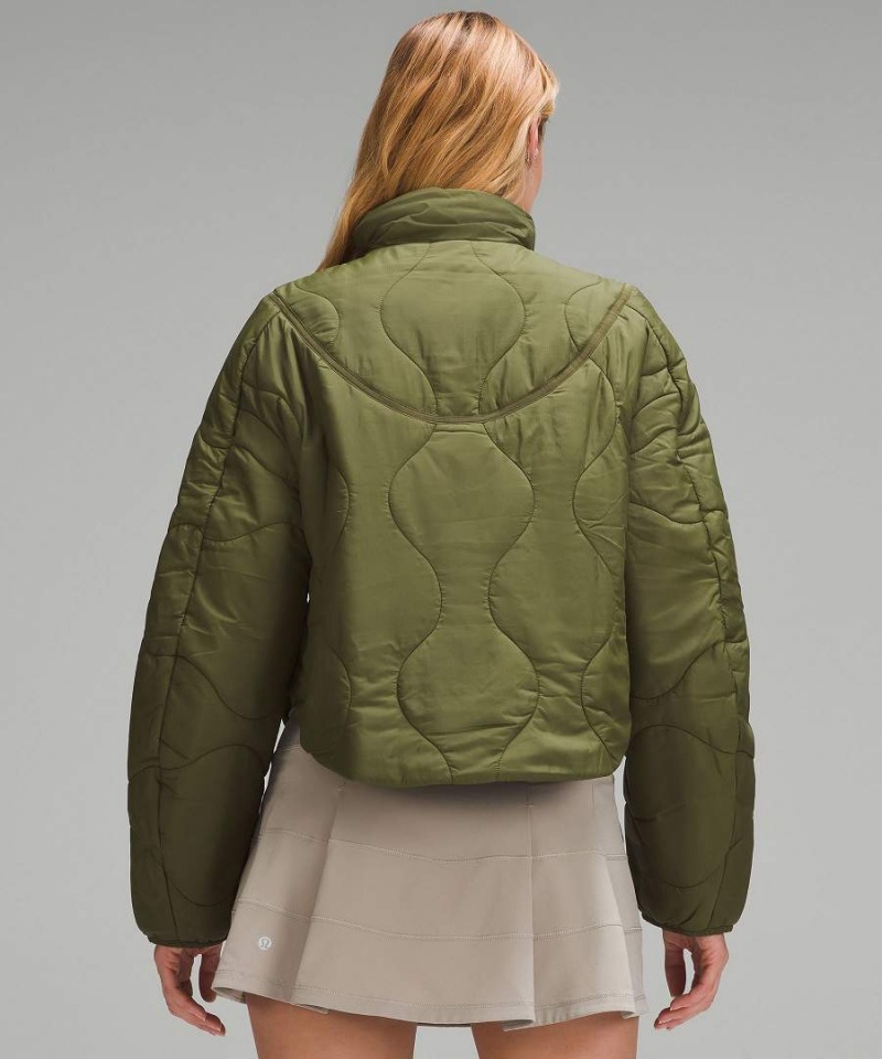 Lululemon Quiltad Light Insulation Cropped Jackor Dam Gröna Sverige | RVWFGX846