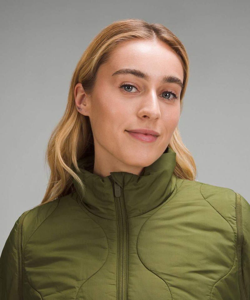Lululemon Quiltad Light Insulation Cropped Jackor Dam Gröna Sverige | RVWFGX846