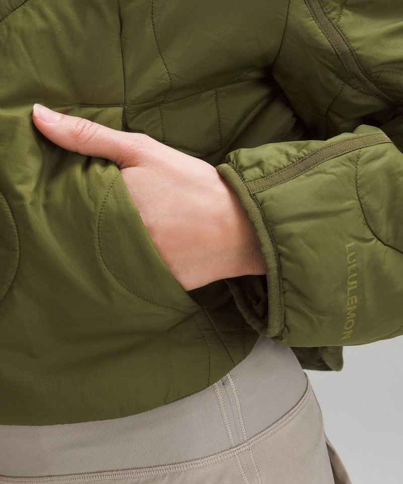 Lululemon Quiltad Light Insulation Cropped Jackor Dam Gröna Sverige | RVWFGX846