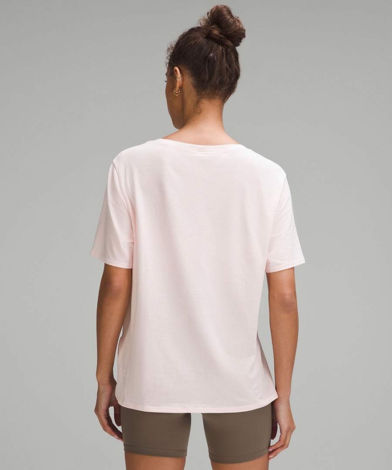 Lululemon Relaxed-Fit Boatneck T-shirt Dam Ljusröda Sverige | EQKHJU215