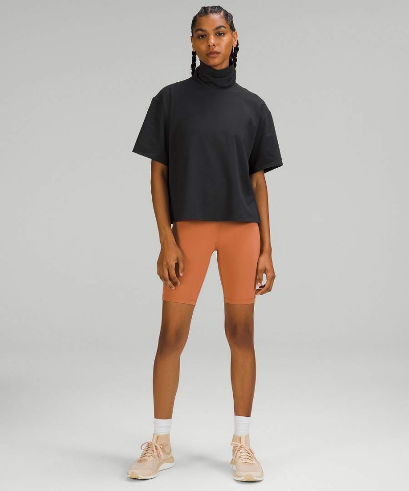 Lululemon Relaxed-Fit Bomull-Blend Turtleneck T-shirt Dam Svarta Sverige | NTWJFE028