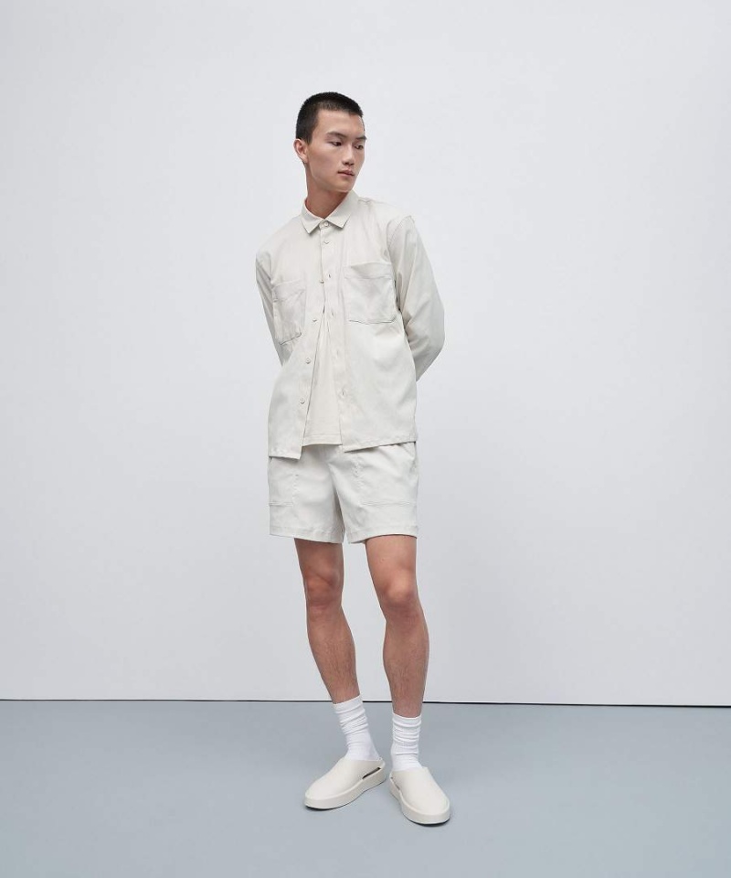 Lululemon Relaxed-Fit Long Sleeve Button-Up Skjorta Herr Beige Sverige | BCQOIN159