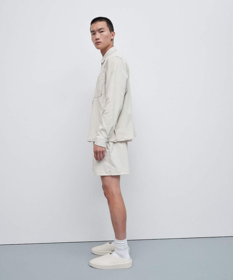 Lululemon Relaxed-Fit Long Sleeve Button-Up Skjorta Herr Beige Sverige | BCQOIN159