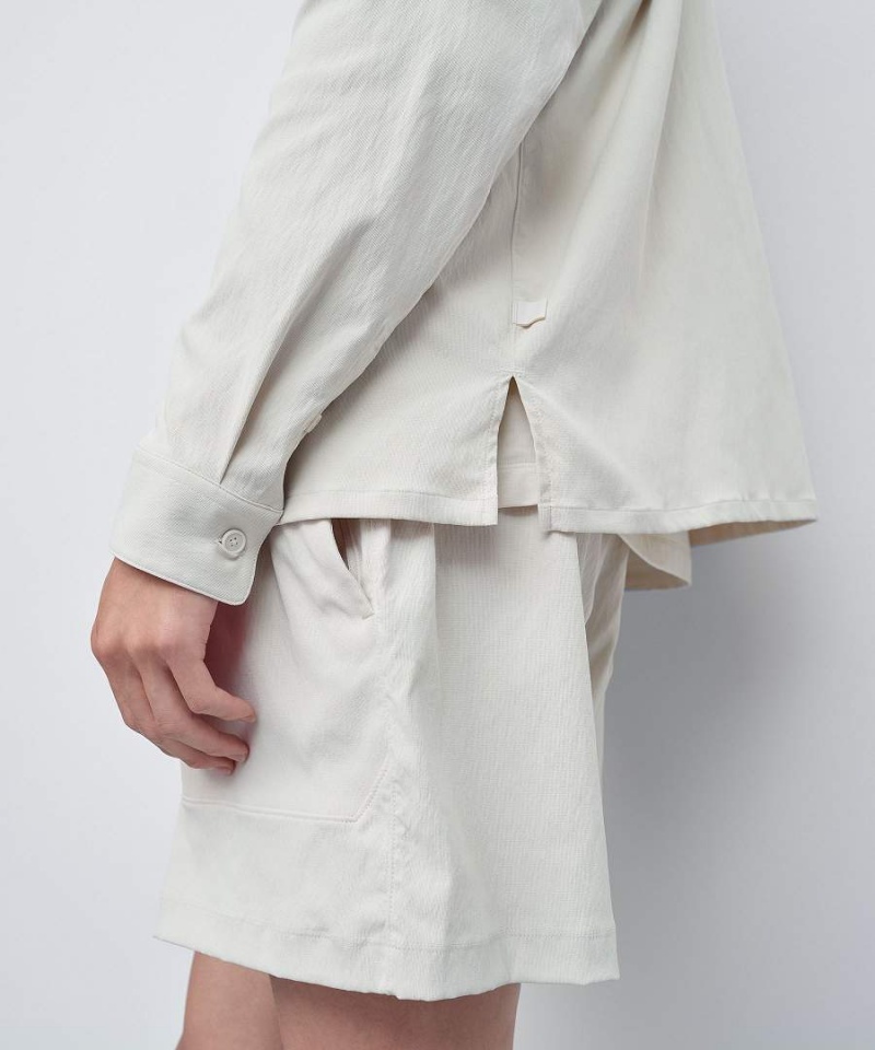 Lululemon Relaxed-Fit Long Sleeve Button-Up Skjorta Herr Beige Sverige | BCQOIN159