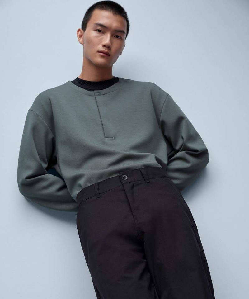 Lululemon Relaxed-Tapered Twill Byxor Herr Svarta Sverige | SWQJTV863