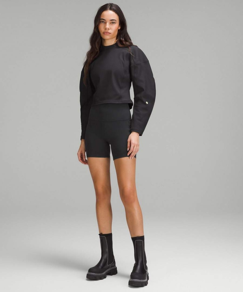 Lululemon Räfflad Luxtreme Breda-Sleeve Pullover Dam Svarta Sverige | KWEJPG548