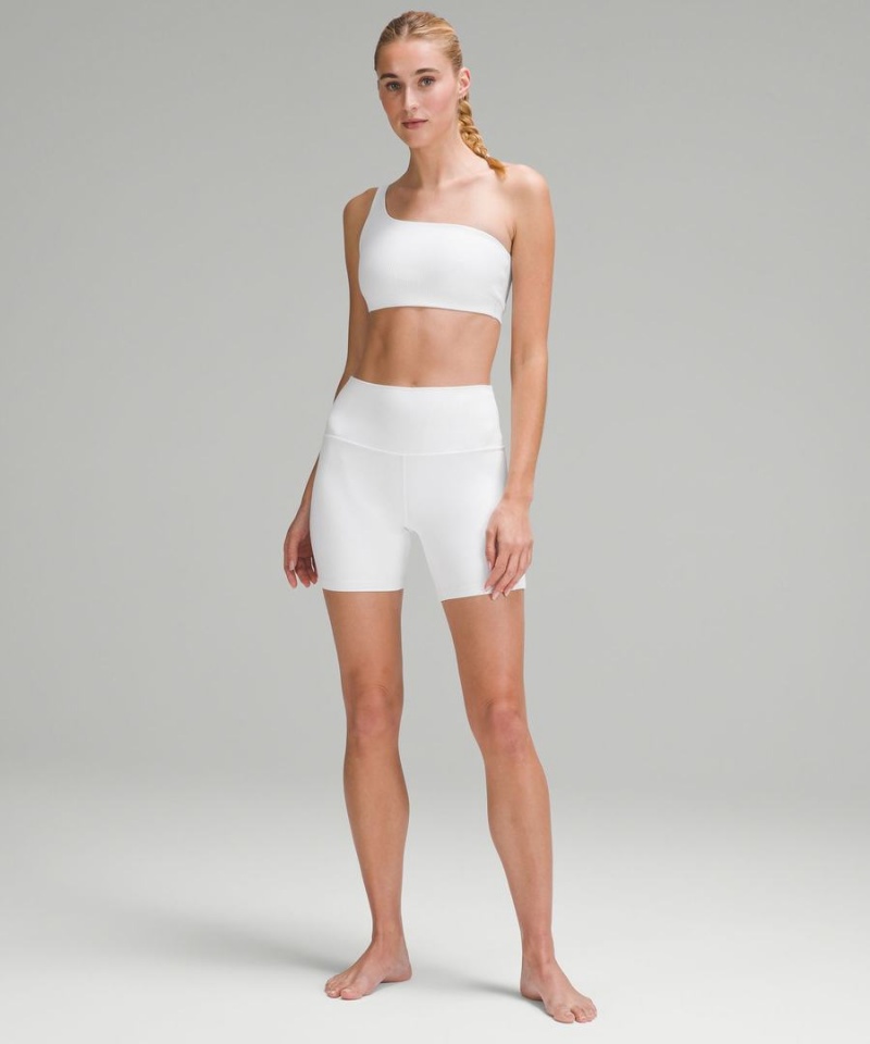 Lululemon Räfflad Nulu Asymmetrical Yoga Bra Light Support, A/B Cup Sport BH Dam Vita Sverige | PAXJGI372