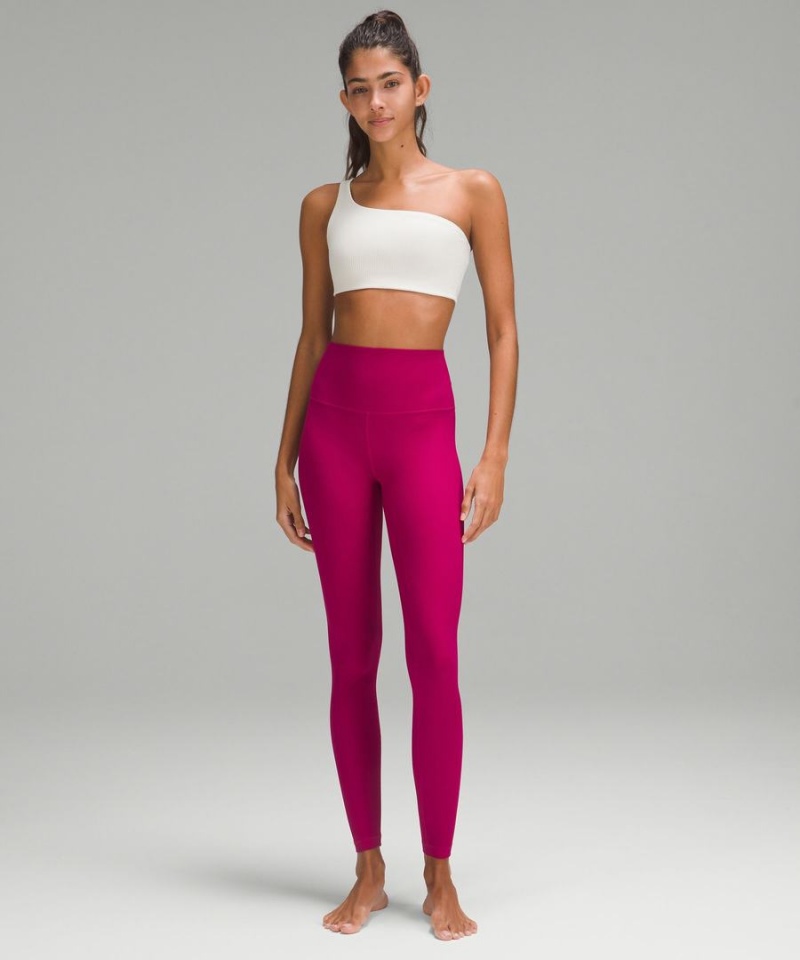 Lululemon Räfflad Nulu Asymmetrical Yoga Bra Light Support, A/B Cup Sport BH Dam Beige Sverige | JDZPQY876