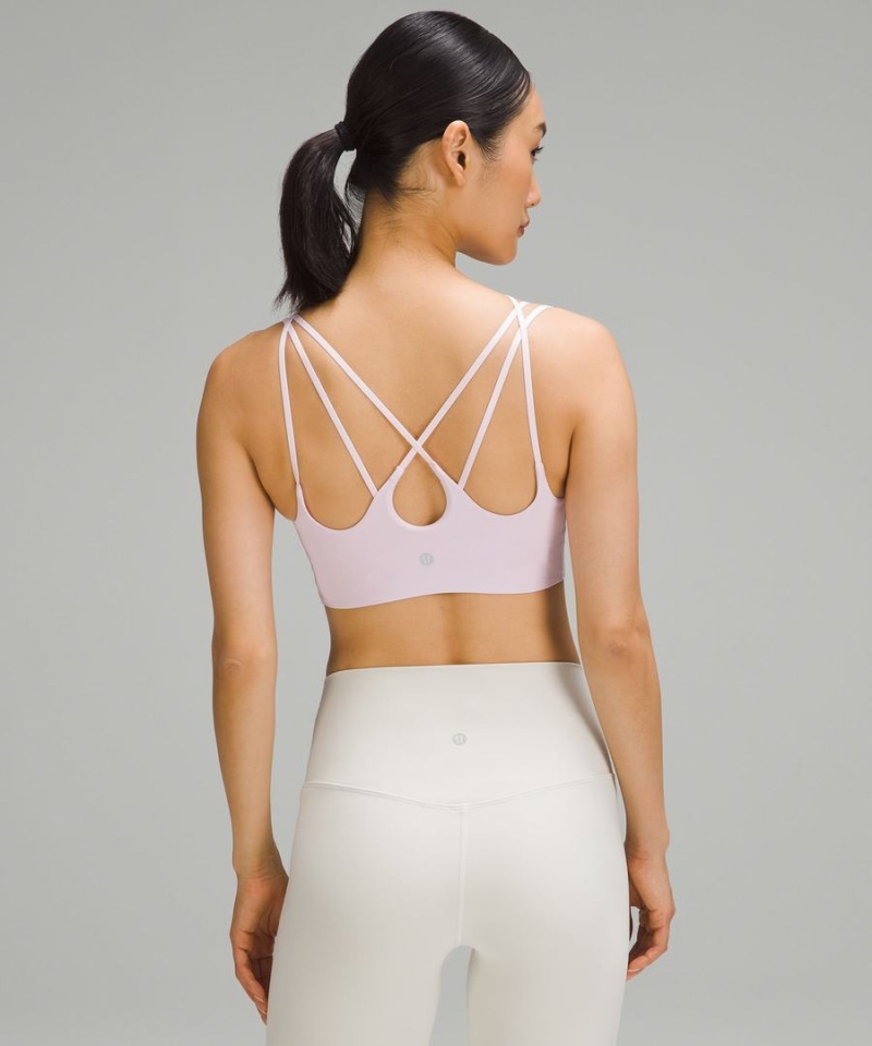 Lululemon Räfflad Nulu Snörade Yoga Bra Light Support, A/B Cup Sport BH Dam Rosa Sverige | LDPAJW321