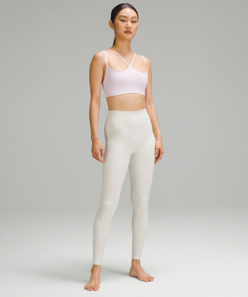 Lululemon Räfflad Nulu Snörade Yoga Bra Light Support, A/B Cup Sport BH Dam Rosa Sverige | LDPAJW321