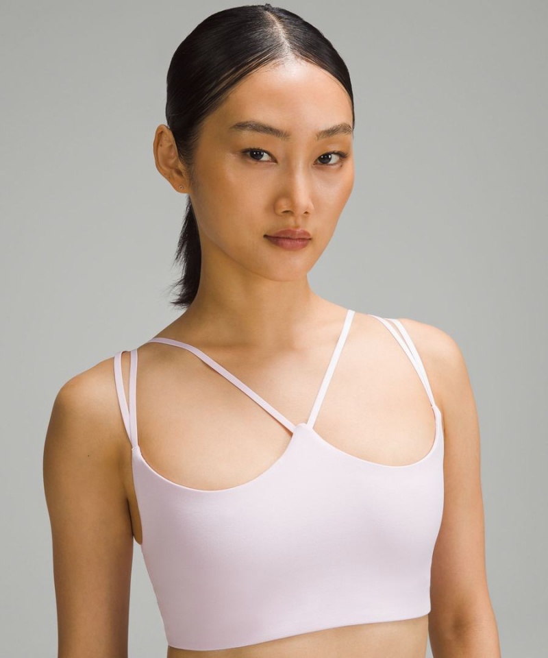Lululemon Räfflad Nulu Snörade Yoga Bra Light Support, A/B Cup Sport BH Dam Rosa Sverige | LDPAJW321