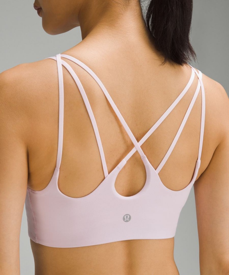 Lululemon Räfflad Nulu Snörade Yoga Bra Light Support, A/B Cup Sport BH Dam Rosa Sverige | LDPAJW321