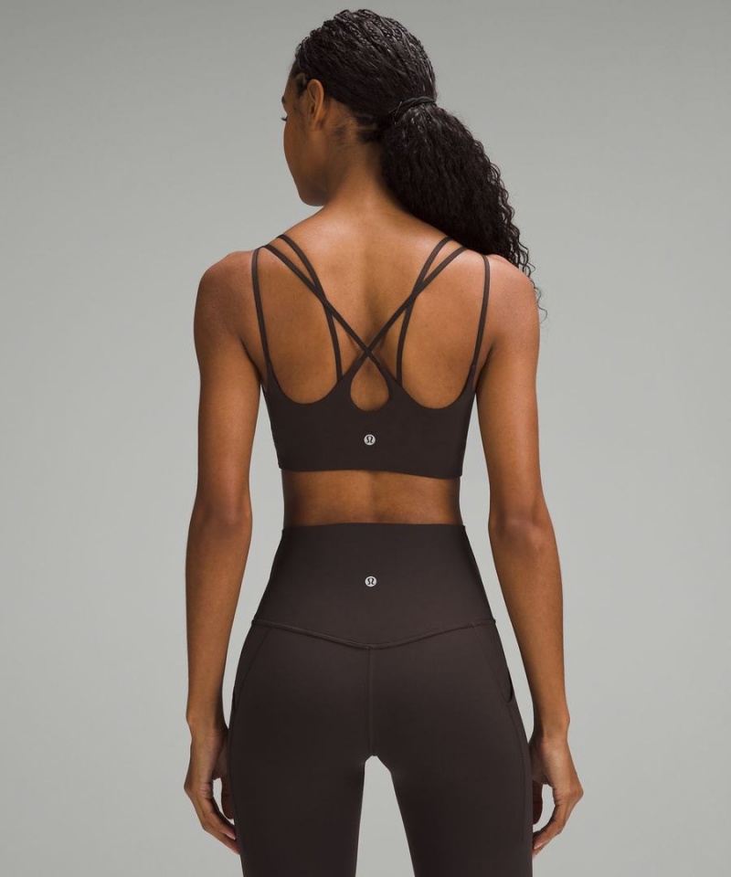 Lululemon Räfflad Nulu Snörade Yoga Bra Light Support, A/B Cup Sport BH Dam Choklad Sverige | SCOWNJ596