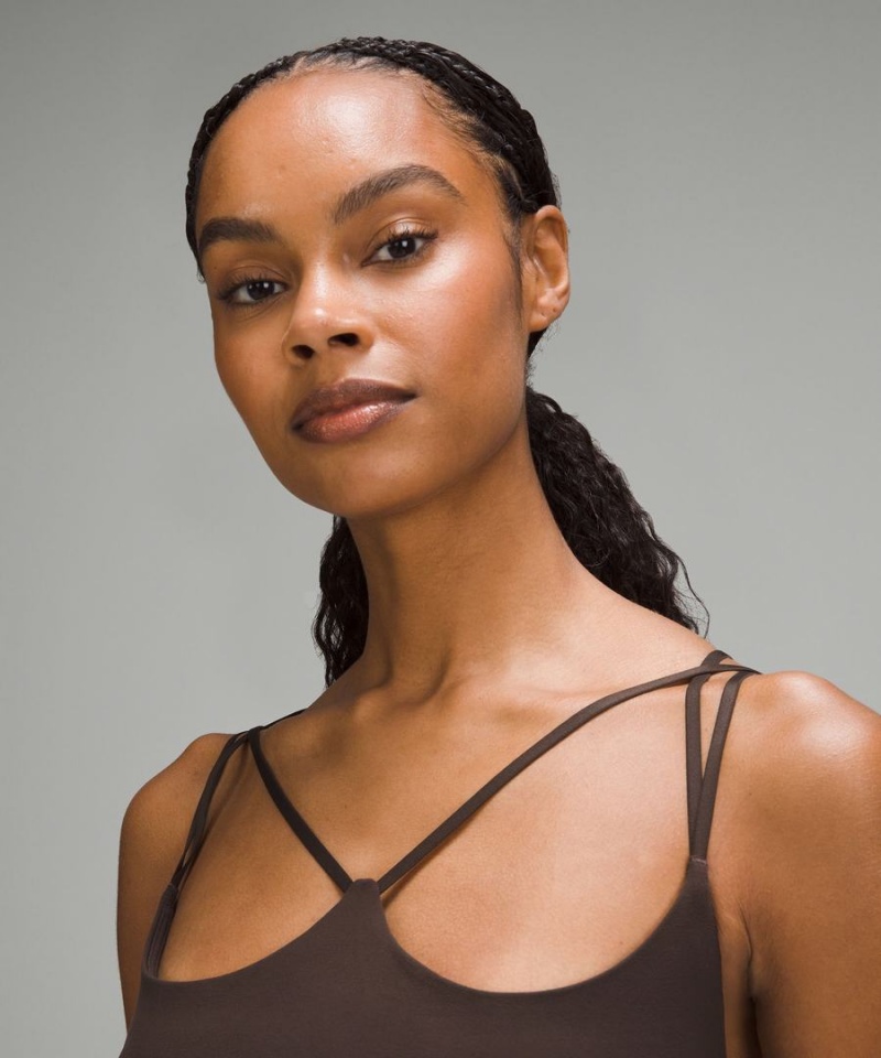 Lululemon Räfflad Nulu Snörade Yoga Bra Light Support, A/B Cup Sport BH Dam Choklad Sverige | SCOWNJ596