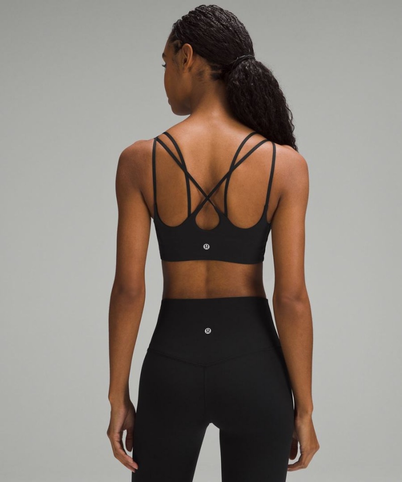 Lululemon Räfflad Nulu Snörade Yoga Bra Light Support, A/B Cup Sport BH Dam Svarta Sverige | OJSYPC209