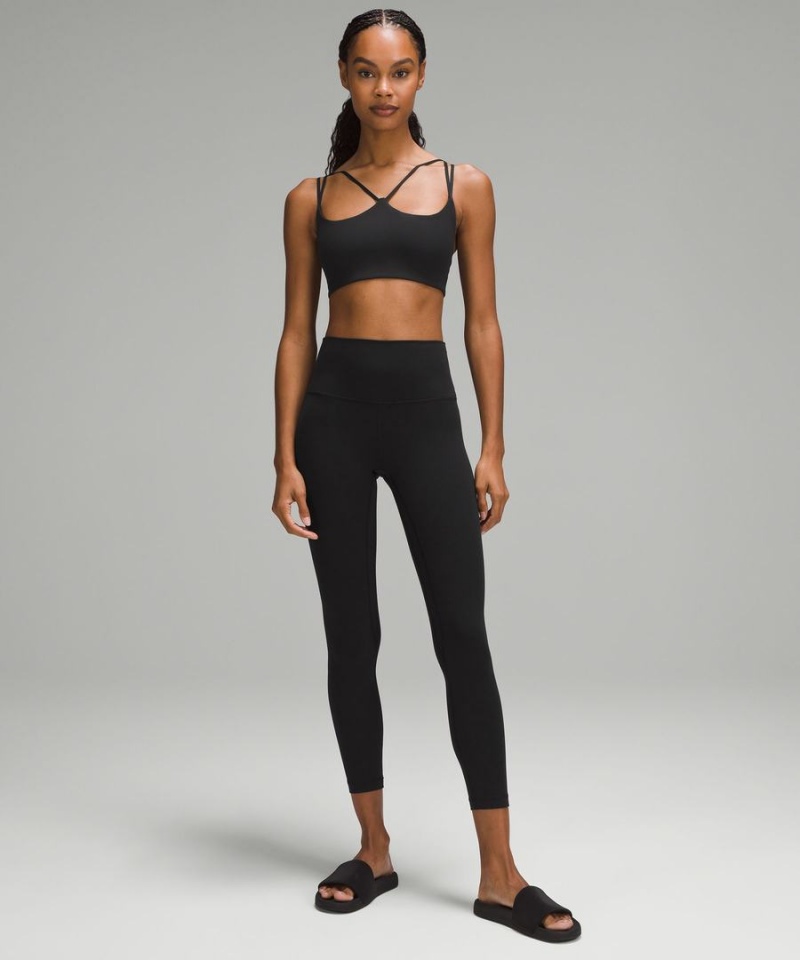 Lululemon Räfflad Nulu Snörade Yoga Bra Light Support, A/B Cup Sport BH Dam Svarta Sverige | OJSYPC209