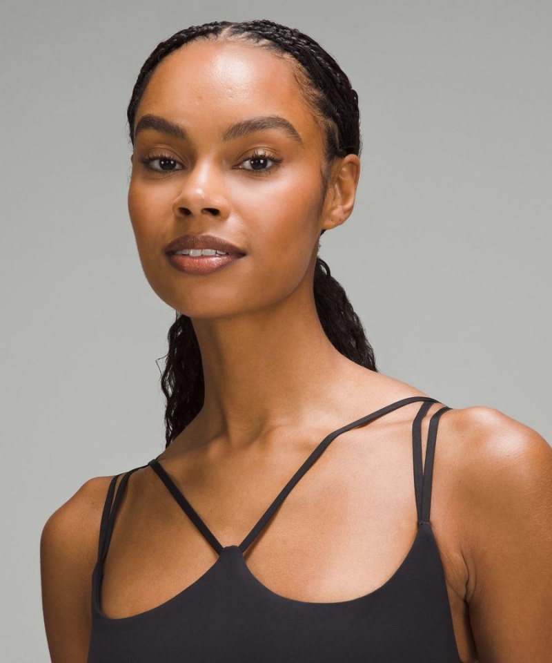 Lululemon Räfflad Nulu Snörade Yoga Bra Light Support, A/B Cup Sport BH Dam Svarta Sverige | OJSYPC209