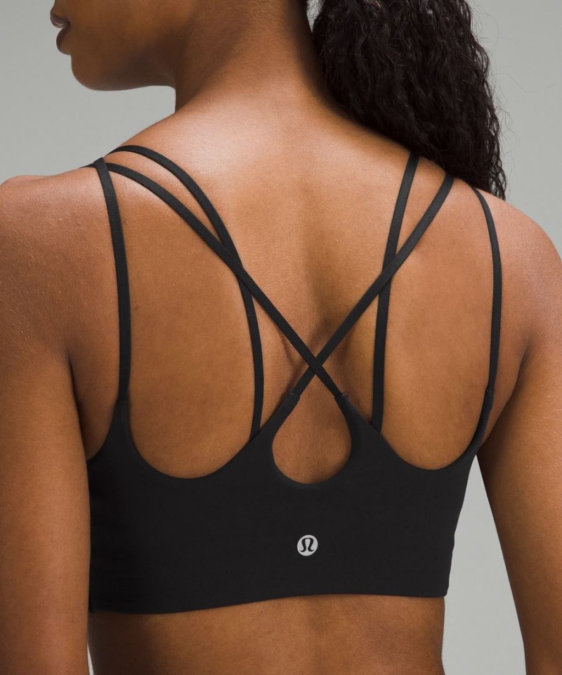 Lululemon Räfflad Nulu Snörade Yoga Bra Light Support, A/B Cup Sport BH Dam Svarta Sverige | OJSYPC209