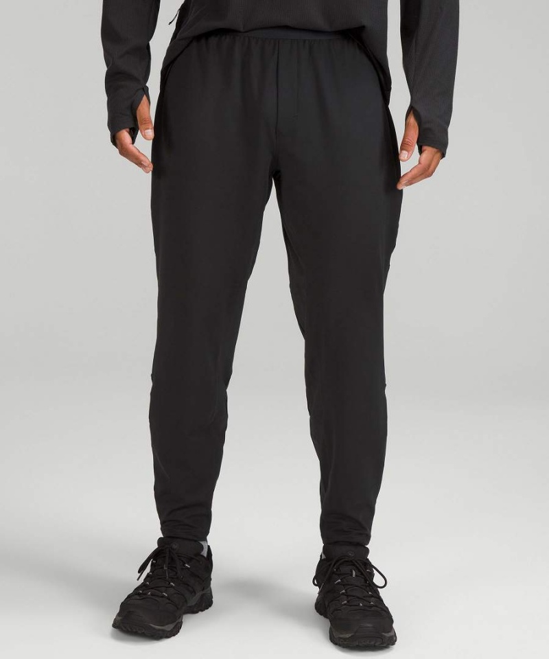 Lululemon Rulu Fleece Base Layer Vandring Byxor Herr Svarta Sverige | SJYVTQ769