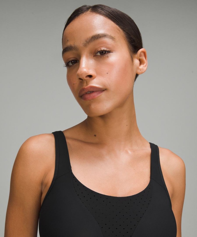 Lululemon Run Times Bra High Support, B–G Cups Sport BH Dam Svarta Sverige | ZLEUHS806