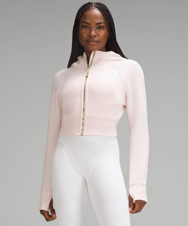 Lululemon Scuba Full-Zip Cropped Hoodie Dam Ljusröda Guld Sverige | VWNHJC805