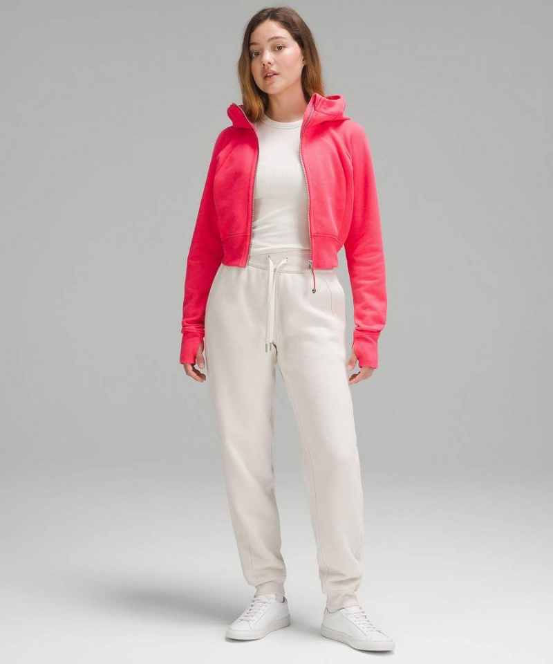 Lululemon Scuba Full-Zip Cropped Hoodie Dam Röda Sverige | TNWDXL395