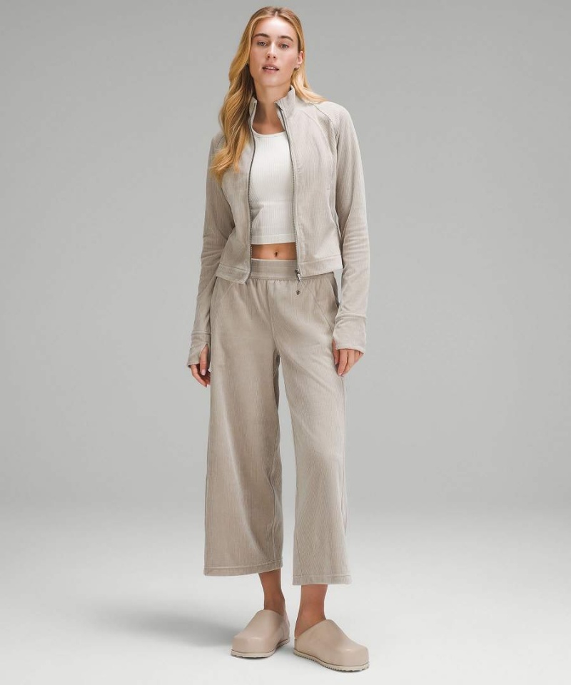 Lululemon Scuba Mid-Rise Breda-Leg Crop Velvet Cord Byxor Dam Grå Sverige | FKNIVD137