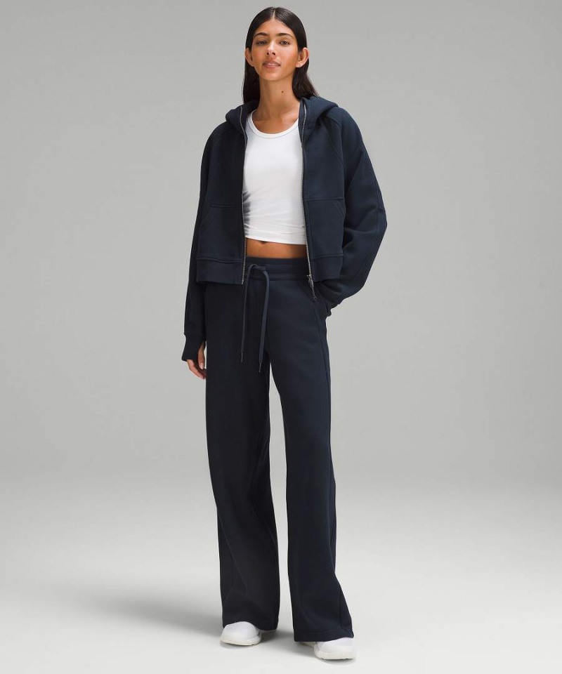 Lululemon Scuba Mid-Rise Breda-Leg Full Length Byxor Dam Marinblå Sverige | DVNQRY249