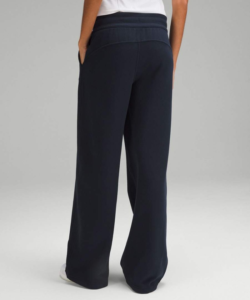 Lululemon Scuba Mid-Rise Breda-Leg Full Length Byxor Dam Marinblå Sverige | DVNQRY249