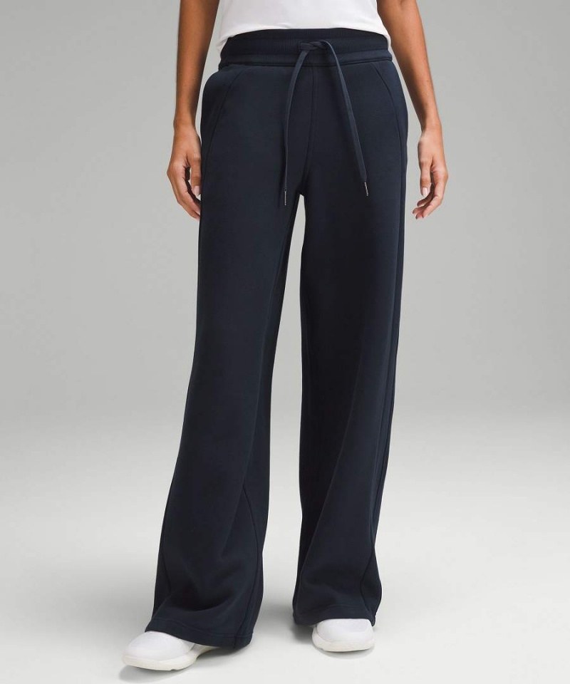 Lululemon Scuba Mid-Rise Breda-Leg Full Length Byxor Dam Marinblå Sverige | DVNQRY249