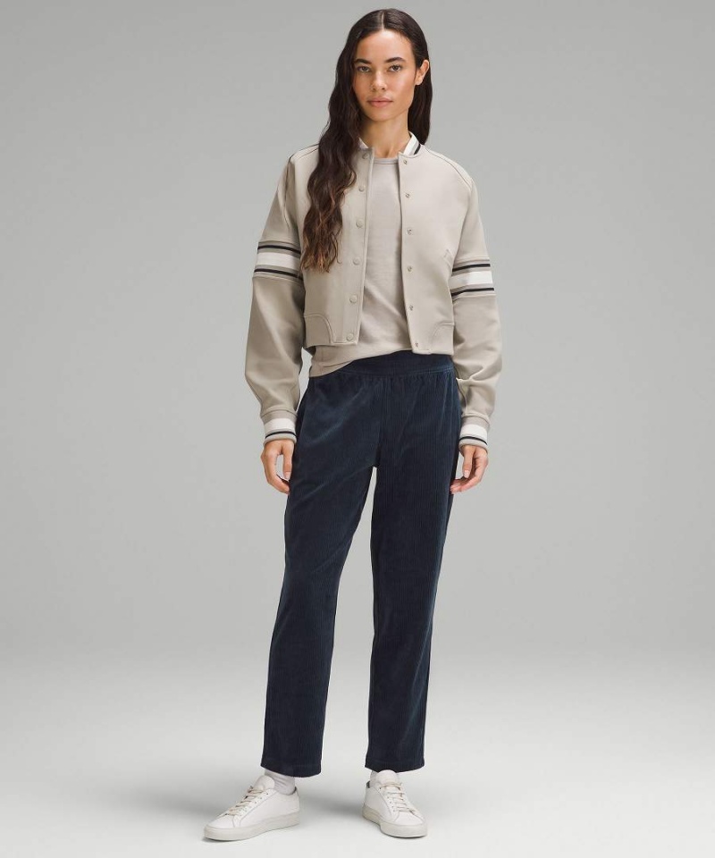 Lululemon Scuba Mid-Rise Hetero-Leg 7/8 Length Velvet Cord Byxor Dam Marinblå Sverige | NRVXBW714