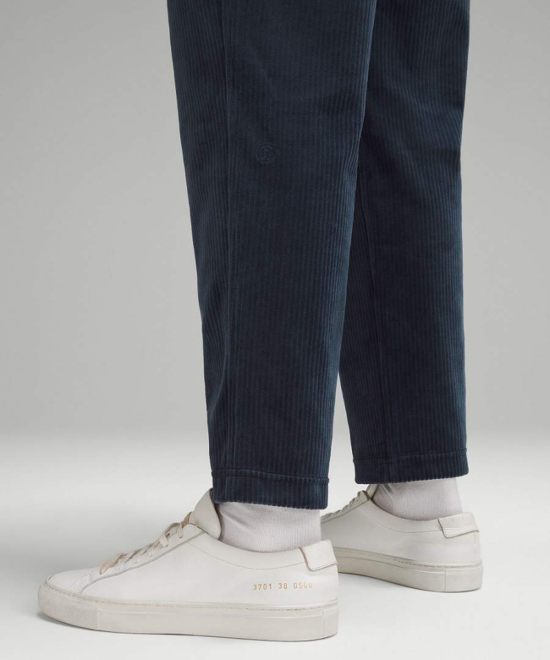 Lululemon Scuba Mid-Rise Hetero-Leg 7/8 Length Velvet Cord Byxor Dam Marinblå Sverige | NRVXBW714