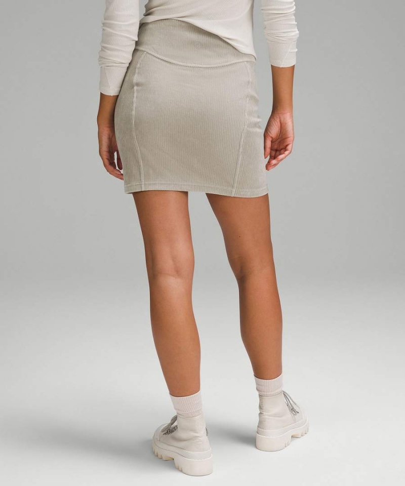 Lululemon Scuba Mid-Rise Mini Velvet Cord Kjolar Dam Grå Sverige | HYMZLE923