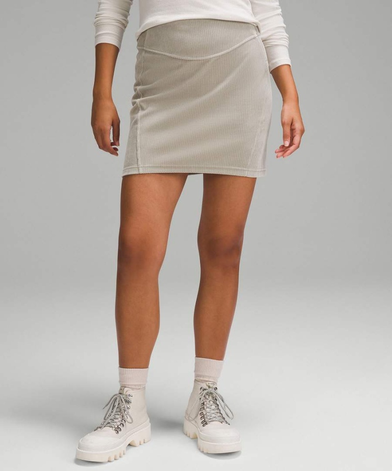 Lululemon Scuba Mid-Rise Mini Velvet Cord Kjolar Dam Grå Sverige | HYMZLE923