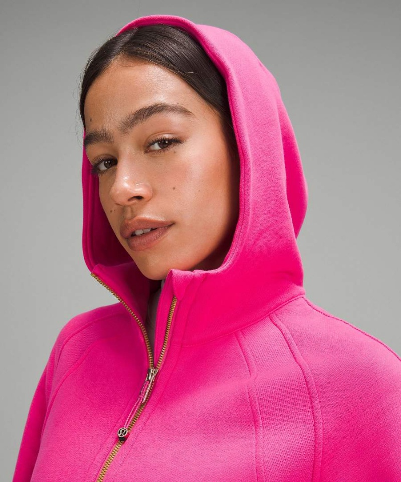 Lululemon Scuba Oversized Full-Zip Gold Zip Hoodie Dam Rosa Sverige | UCJGAW963