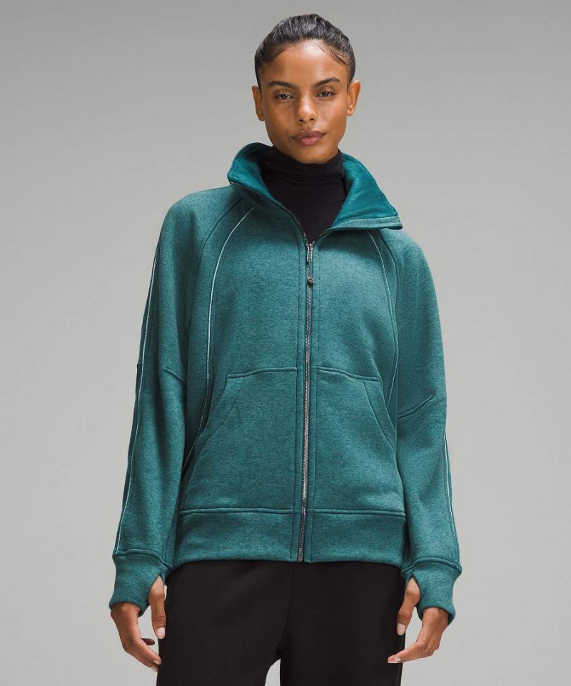 Lululemon Scuba Oversized Funnel-Neck Full Zip Long Plush Tröjor Dam Turkos Sverige | XAIRUW605