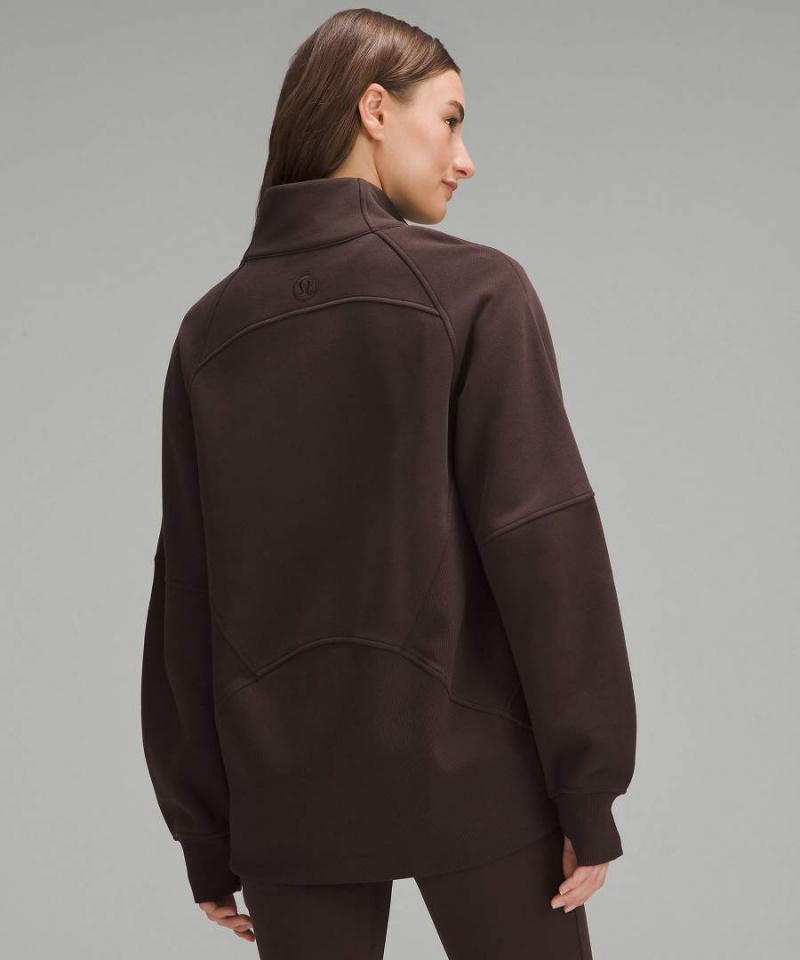 Lululemon Scuba Oversized Funnel-Neck Full Zip Long Tröjor Dam Choklad Sverige | XMIFCG352