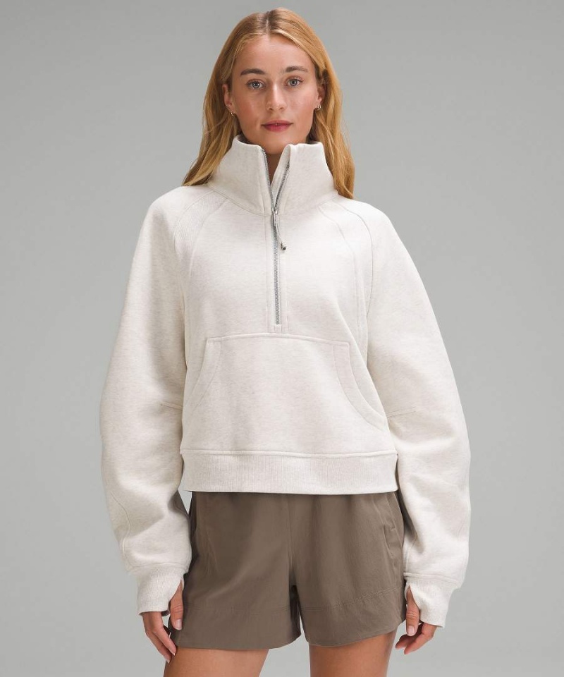 Lululemon Scuba Oversized Funnel-Neck Half Zip Tröjor Dam Beige Sverige | VLDGHF925