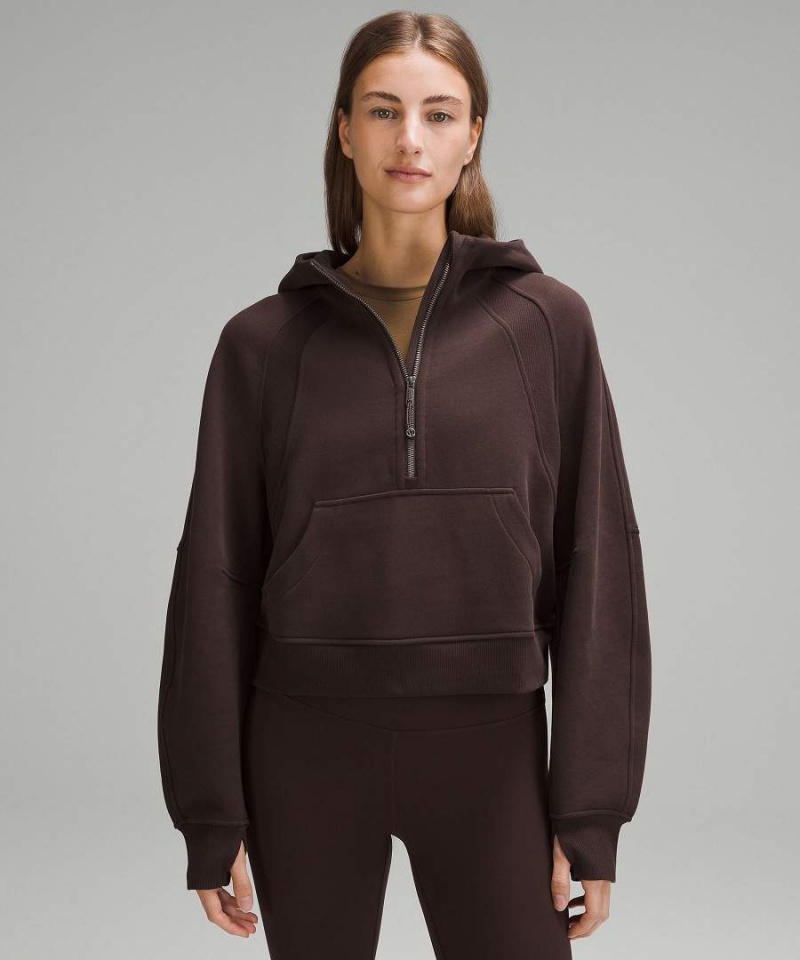 Lululemon Scuba Oversized Half-Zip Hoodie Dam Choklad Sverige | MUGNCB427